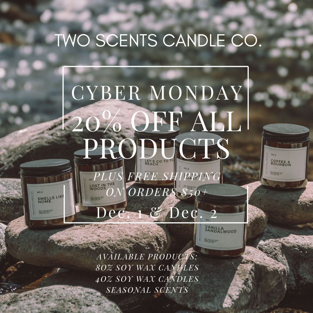 Cyber Monday - 20% off all products + free shipping on orders $50+