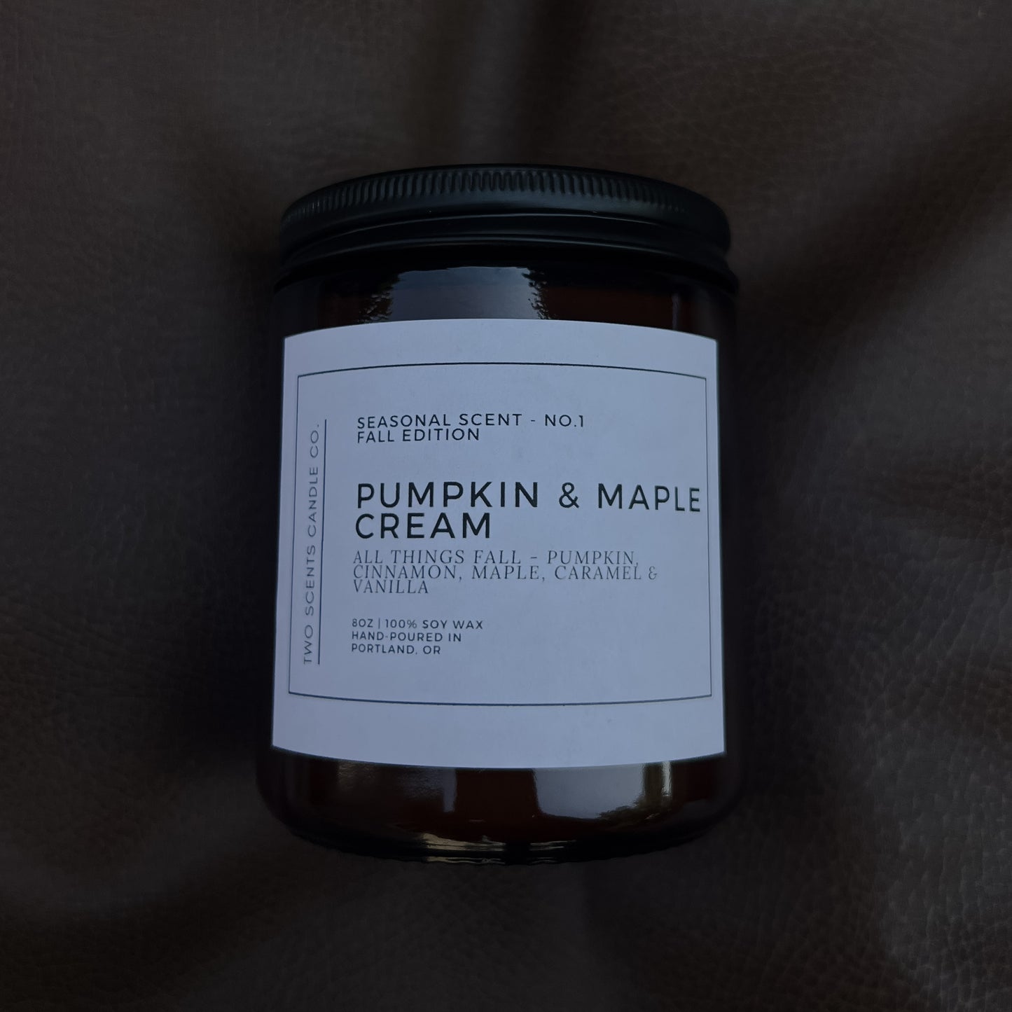 Fall Series No. 1 - Pumpkin & Maple Cream - 100% Soy Wax Candle