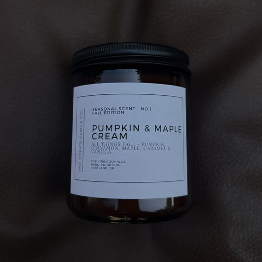 Fall Series No. 1 - Pumpkin & Maple Cream - 100% Soy Wax Candle