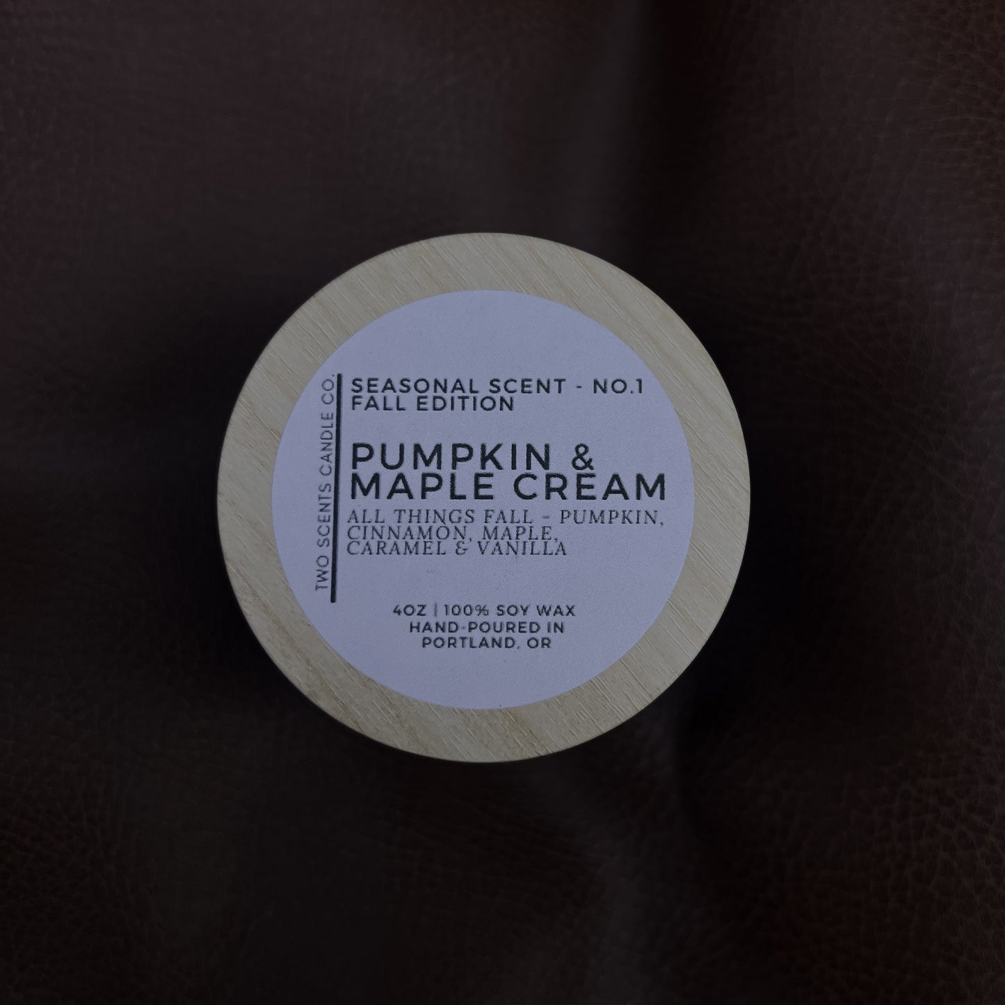 Fall Series No. 1 - Pumpkin & Maple Cream - 100% Soy Wax Candle